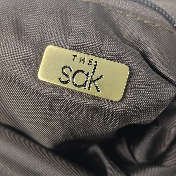 The Sak Chocolate Brown Crochet Shoulder Bag Zip Top Zip Pockets Boho Y2K Small - Picture 11 of 13